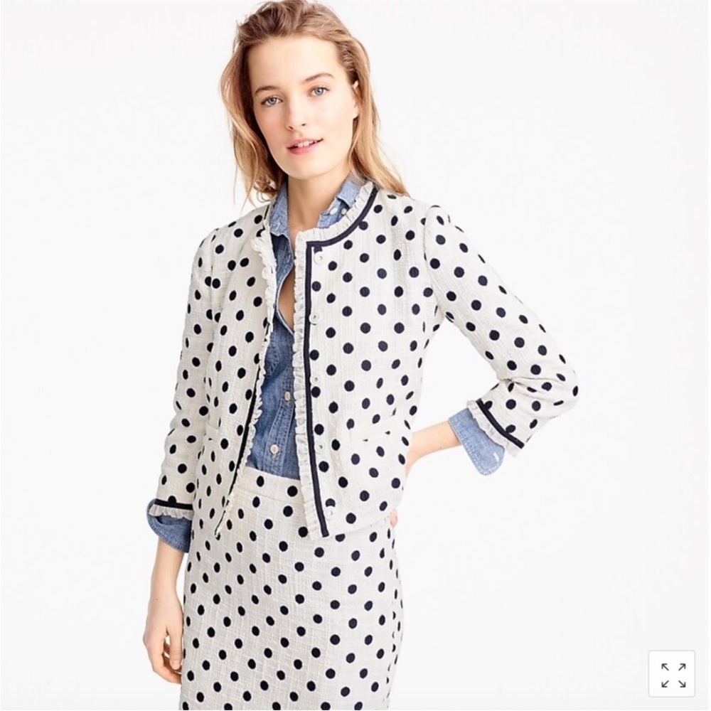 J. Crew Polka Dot Texted Tweed